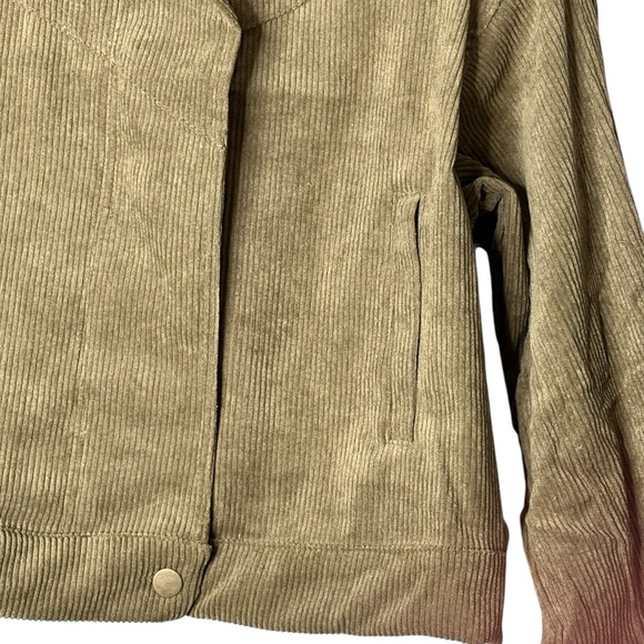 Mine M or L  Olive Green Corduroy Crop Bomber Jacket NWOT - Picture 8 of 17